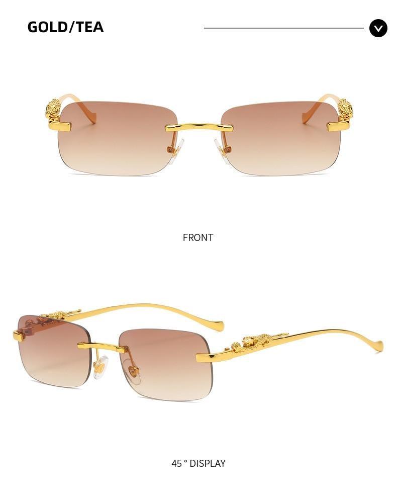 Vintage Square Metal Frame Sunglasses – UV400 Anti Blue Light