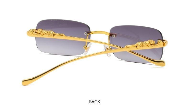 Vintage Square Metal Frame Sunglasses – UV400 Anti Blue Light