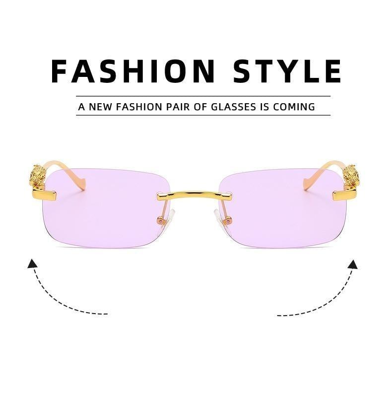 Vintage Square Metal Frame Sunglasses – UV400 Anti Blue Light