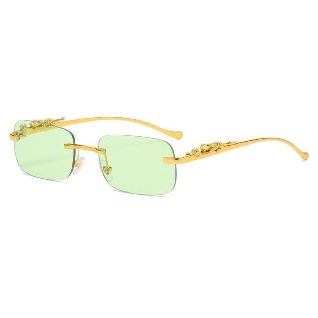 Vintage Square Metal Frame Sunglasses – UV400 Anti Blue Light