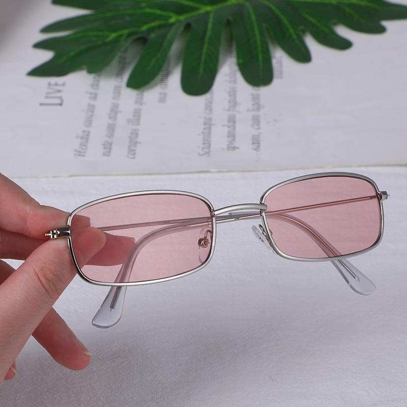 Slender Square Sunglasses – Retro Metal Frame Vintage Unisex