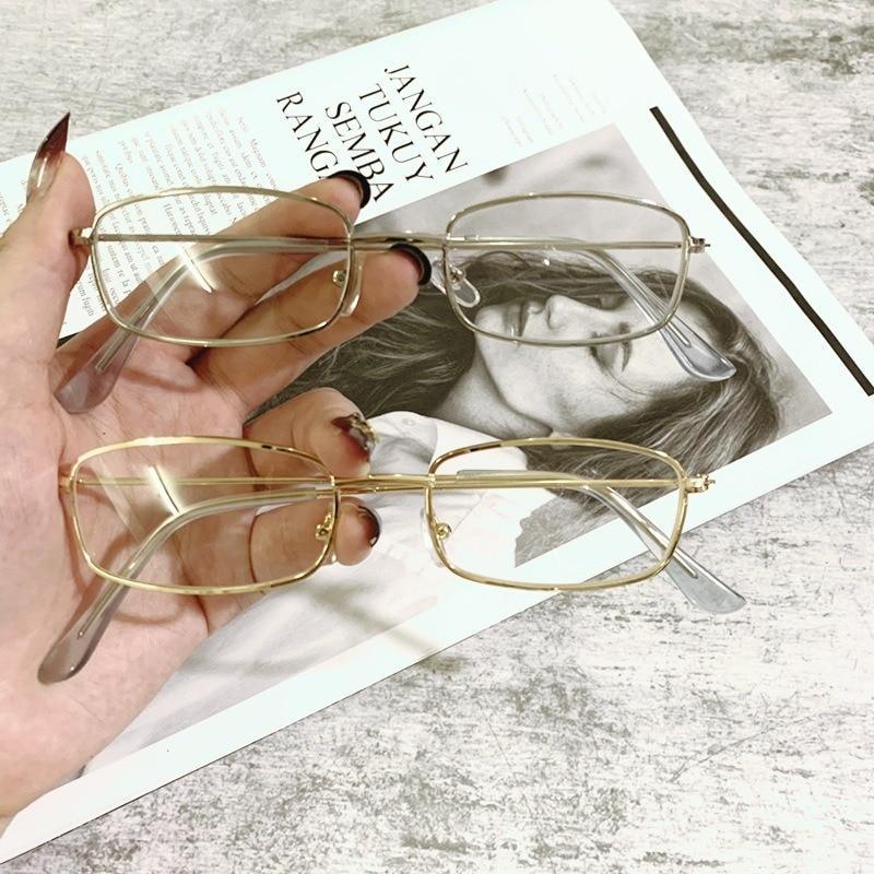 Slender Square Sunglasses – Retro Metal Frame Vintage Unisex