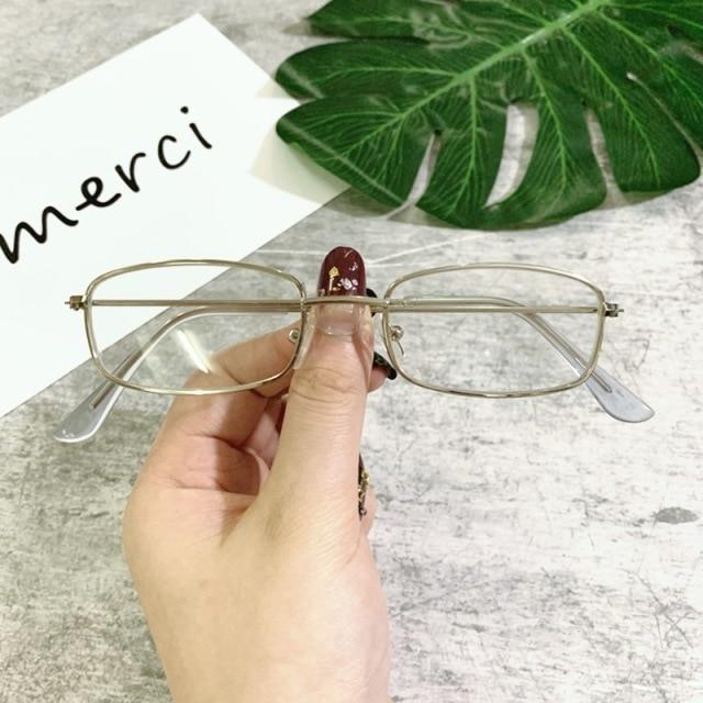 Slender Square Sunglasses – Retro Metal Frame Vintage Unisex