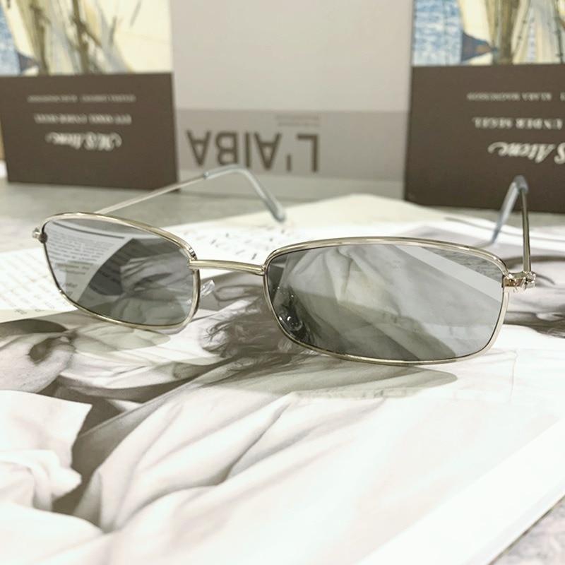 Slender Square Sunglasses – Retro Metal Frame Vintage Unisex