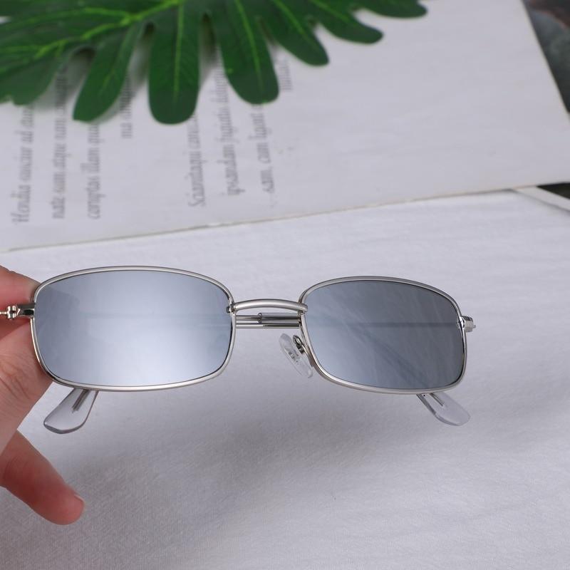 Slender Square Sunglasses – Retro Metal Frame Vintage Unisex