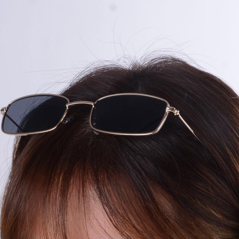 Slender Square Sunglasses – Retro Metal Frame Vintage Unisex