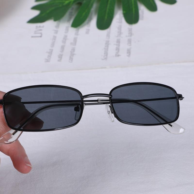 Slender Square Sunglasses – Retro Metal Frame Vintage Unisex