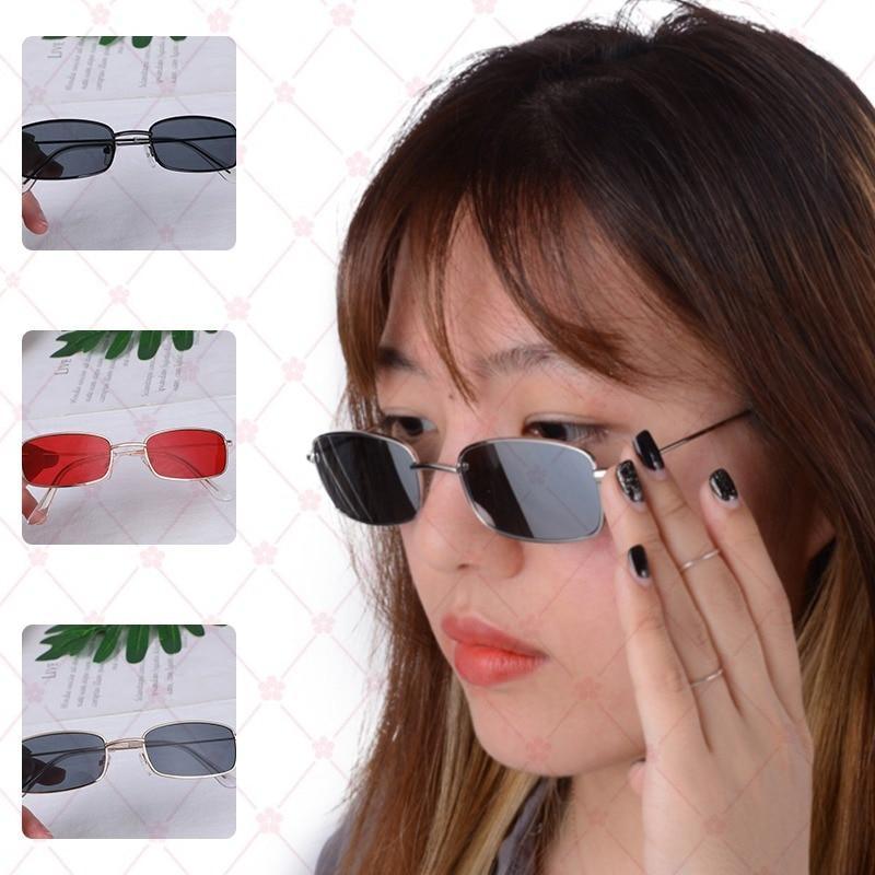 Slender Square Sunglasses – Retro Metal Frame Vintage Unisex