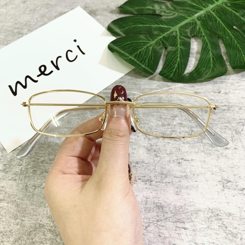 Slender Square Sunglasses – Retro Metal Frame Vintage Unisex