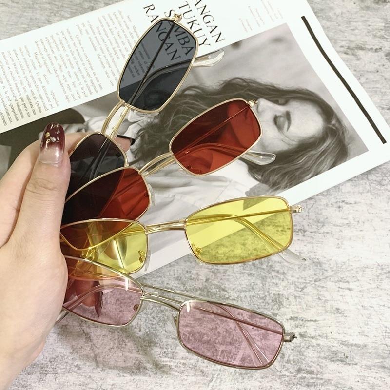 Slender Square Sunglasses – Retro Metal Frame Vintage Unisex