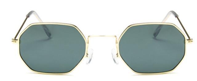 Small Polygon Polarized Sunglasses – Mirrored Metal Frame Unisex