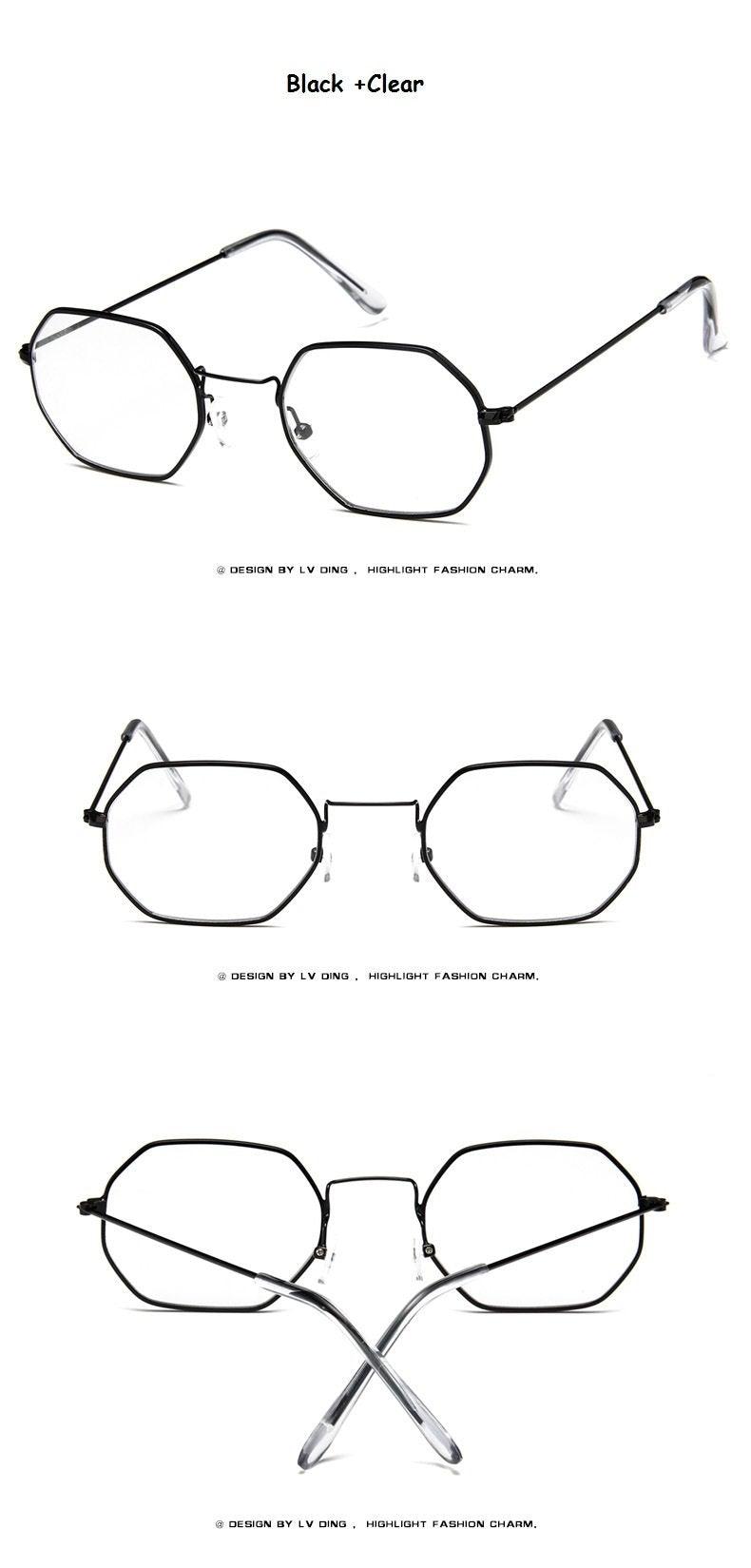 Small Polygon Polarized Sunglasses – Mirrored Metal Frame Unisex