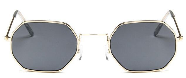 Small Polygon Polarized Sunglasses – Mirrored Metal Frame Unisex