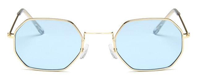 Small Polygon Polarized Sunglasses – Mirrored Metal Frame Unisex