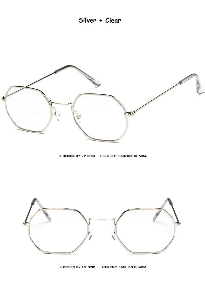 Small Polygon Polarized Sunglasses – Mirrored Metal Frame Unisex