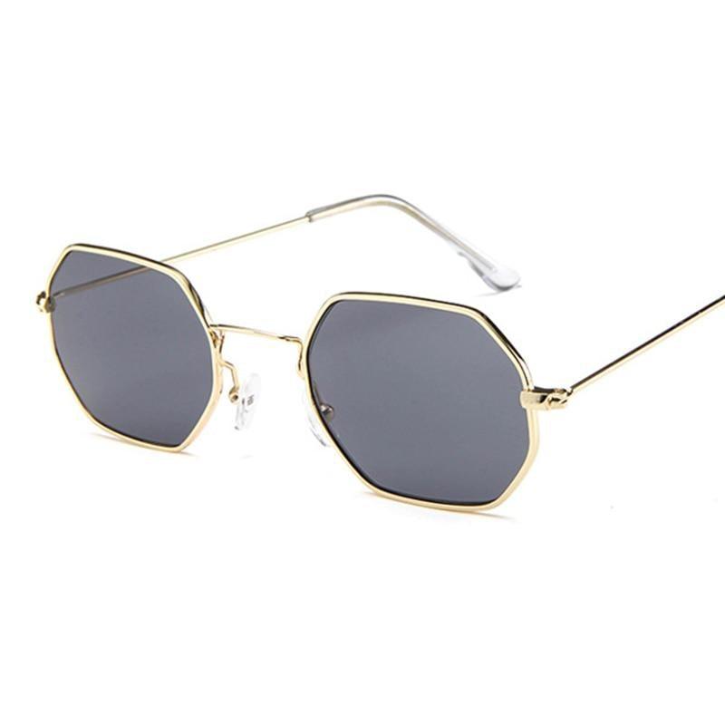Small Polygon Polarized Sunglasses – Mirrored Metal Frame Unisex