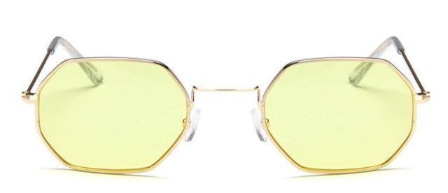 Small Polygon Polarized Sunglasses – Mirrored Metal Frame Unisex