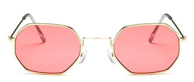 Small Polygon Polarized Sunglasses – Mirrored Metal Frame Unisex