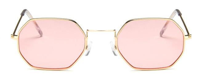 Small Polygon Polarized Sunglasses – Mirrored Metal Frame Unisex