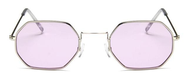 Small Polygon Polarized Sunglasses – Mirrored Metal Frame Unisex