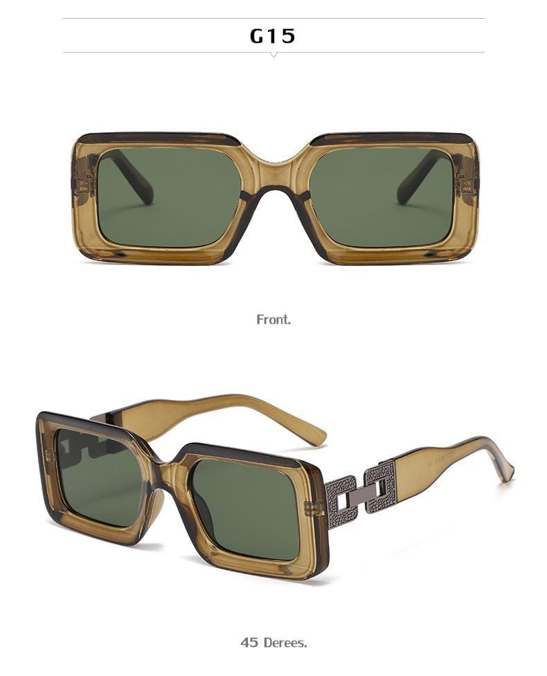 Hip Hop Square Sunglasses – Retro Branded Small Frame Women's