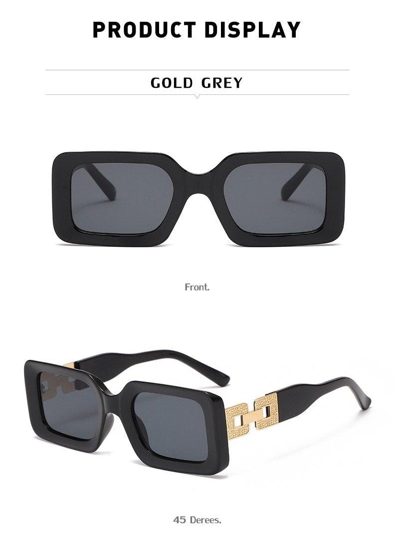 Hip Hop Square Sunglasses – Retro Branded Small Frame Women's