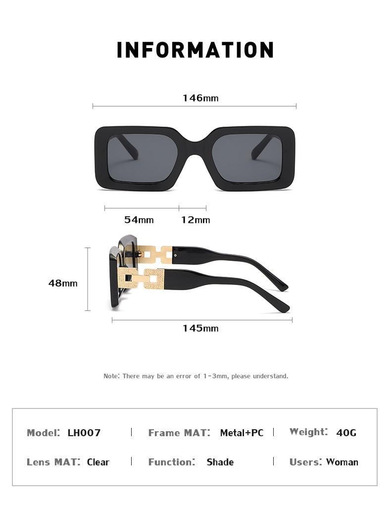 Hip Hop Square Sunglasses – Retro Branded Small Frame Women's