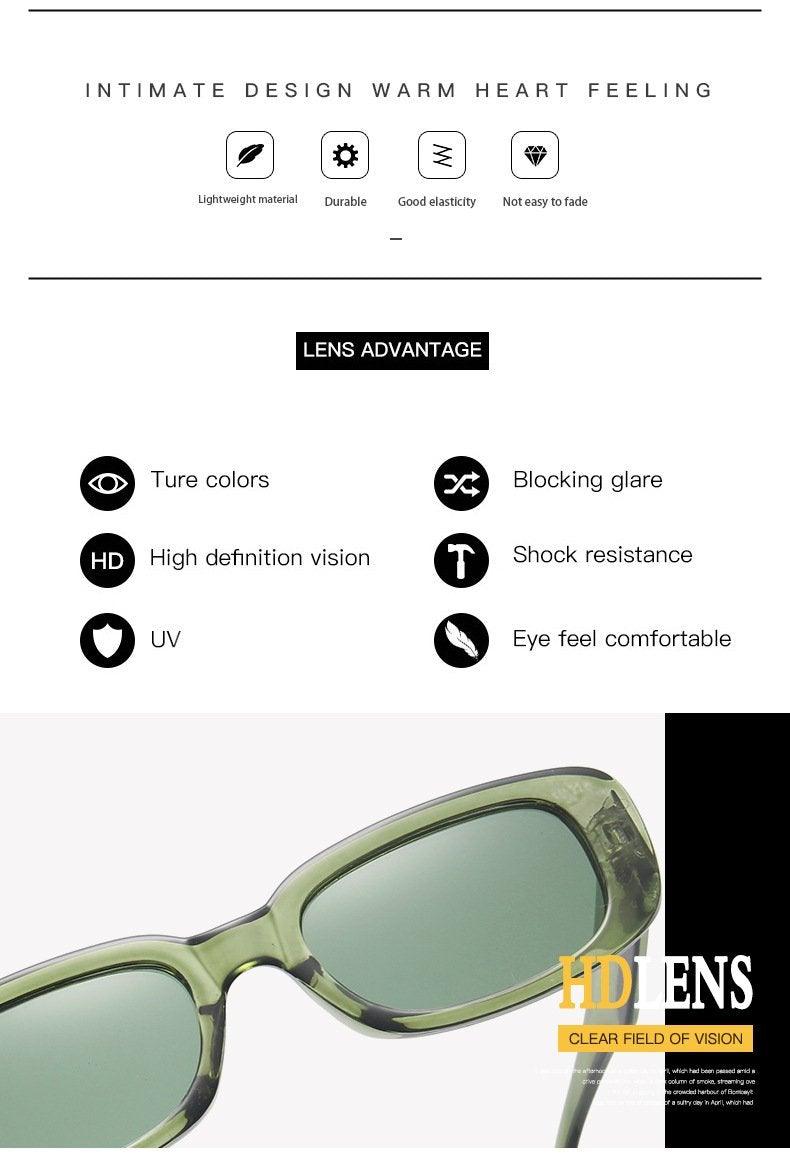 Narrow Rectangle Sunglasses for Women – Retro Luxury