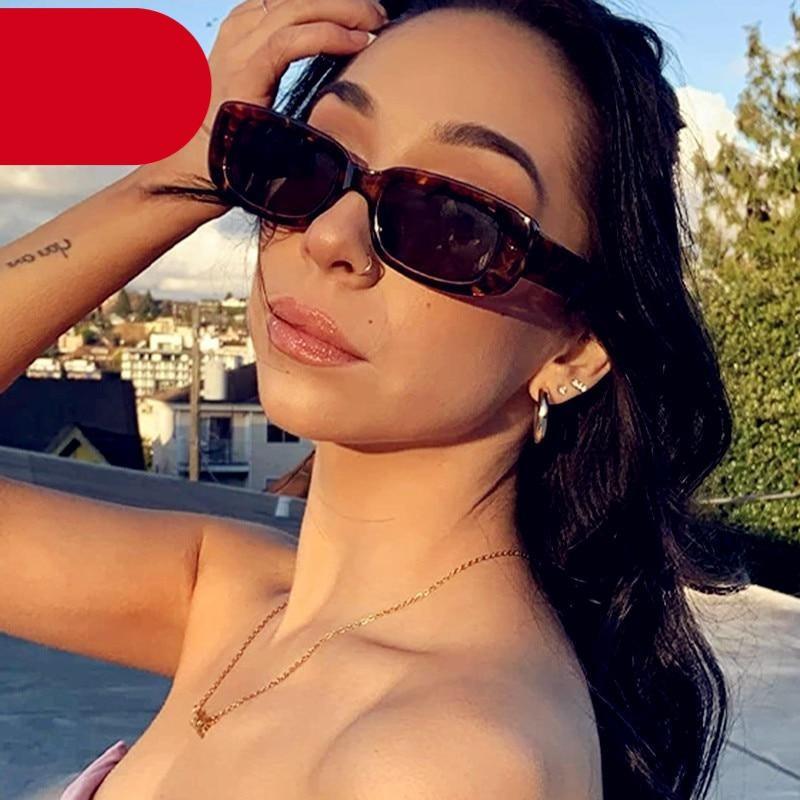 Narrow Rectangle Sunglasses for Women – Retro Luxury