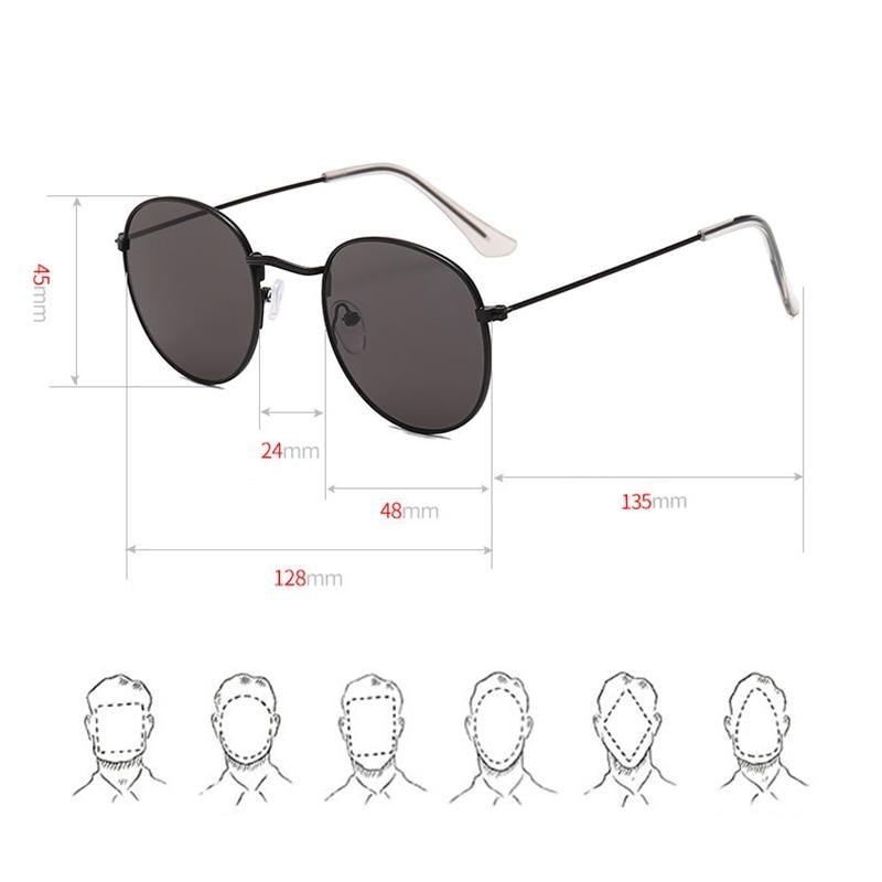 Round Vintage Sunglasses Unisex – Metal Frame UV400