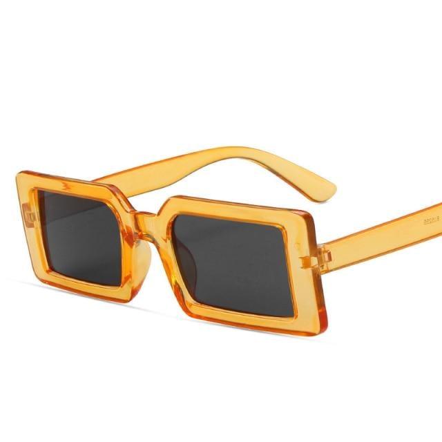 Vintage Brown Rectangle Sunglasses – Retro Colorful Women's Eyewear