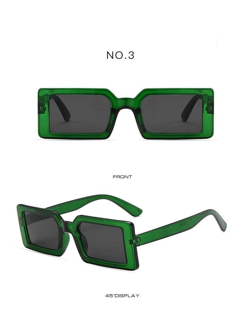 Vintage Brown Rectangle Sunglasses – Retro Colorful Women's Eyewear
