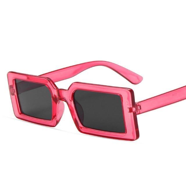 Vintage Brown Rectangle Sunglasses – Retro Colorful Women's Eyewear