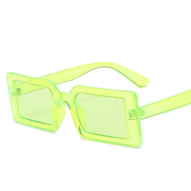 Vintage Brown Rectangle Sunglasses – Retro Colorful Women's Eyewear