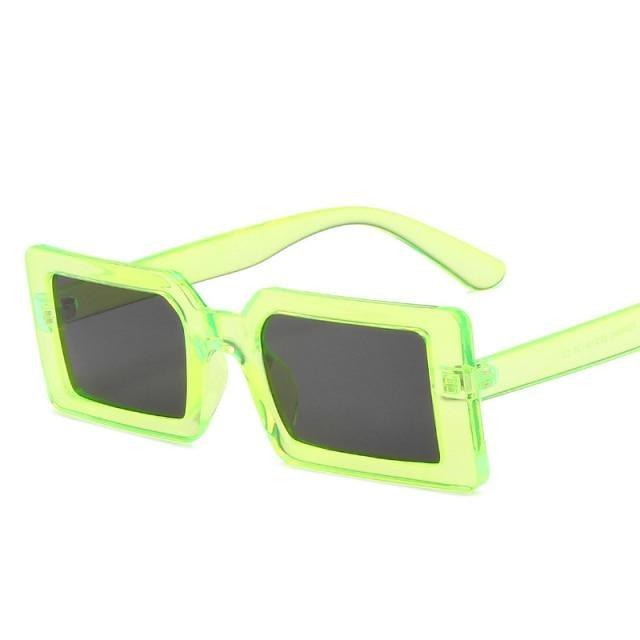 Vintage Brown Rectangle Sunglasses – Retro Colorful Women's Eyewear