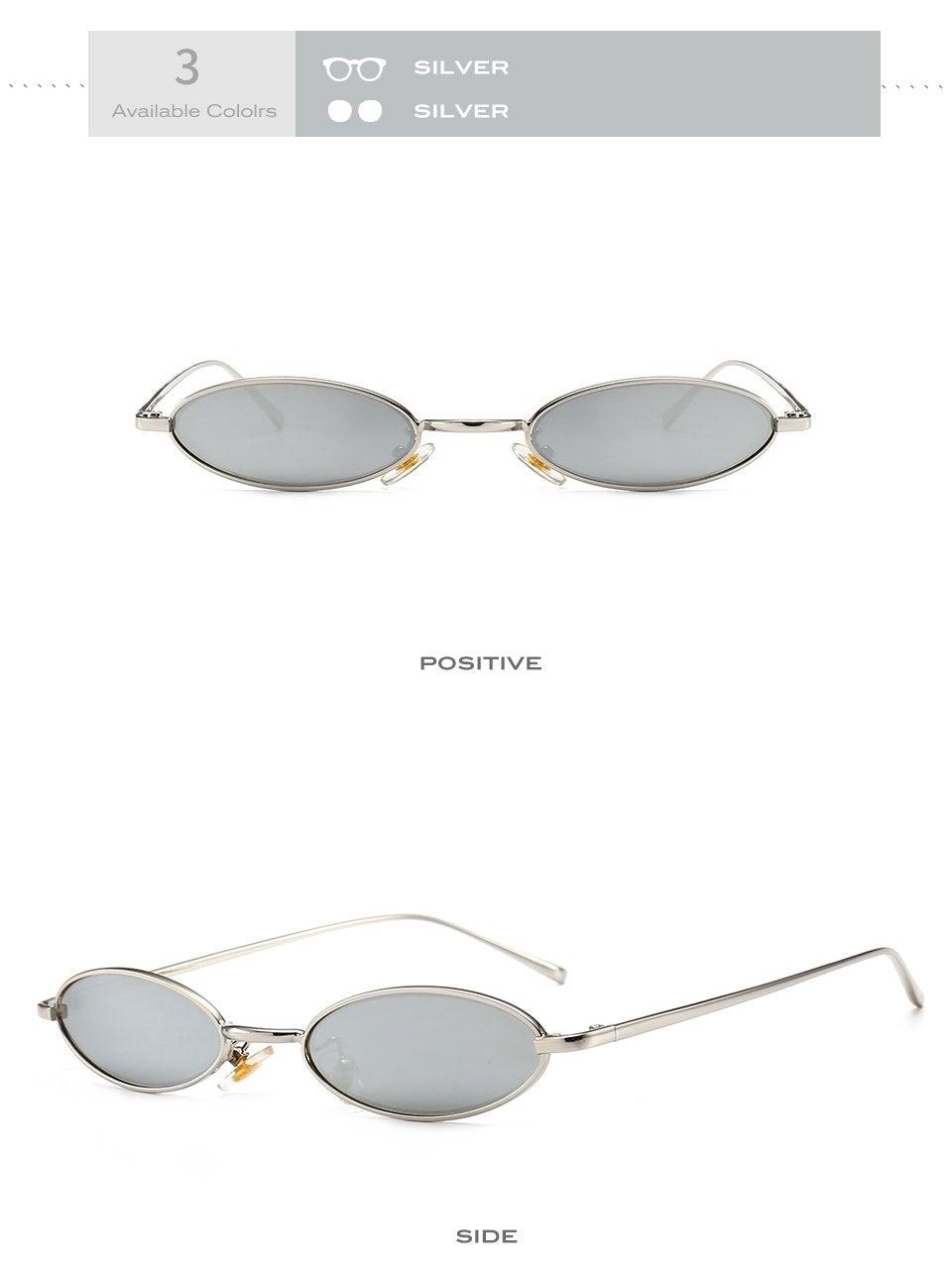 Retro Oval Sunglasses for Women – Small Metal Frame