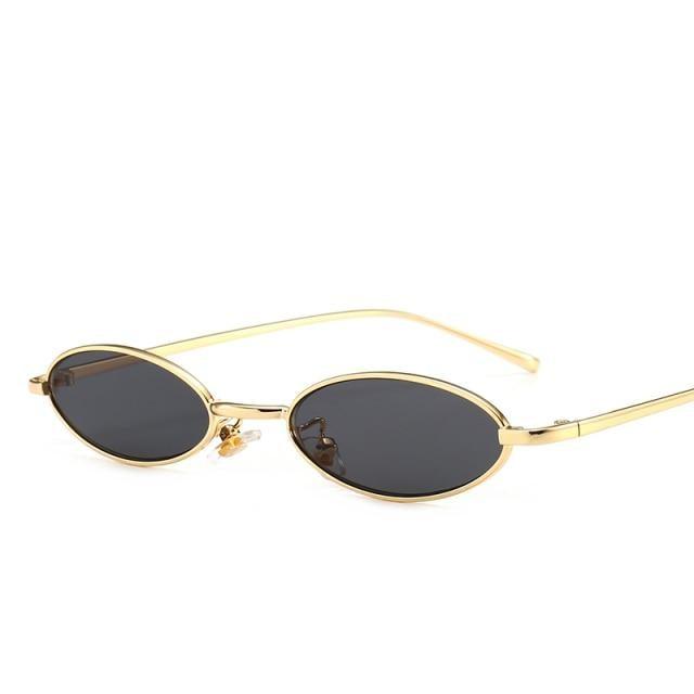 Retro Oval Sunglasses for Women – Small Metal Frame
