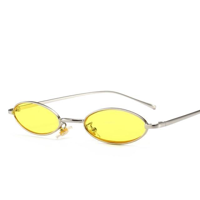 Retro Oval Sunglasses for Women – Small Metal Frame