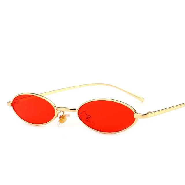 Retro Oval Sunglasses for Women – Small Metal Frame