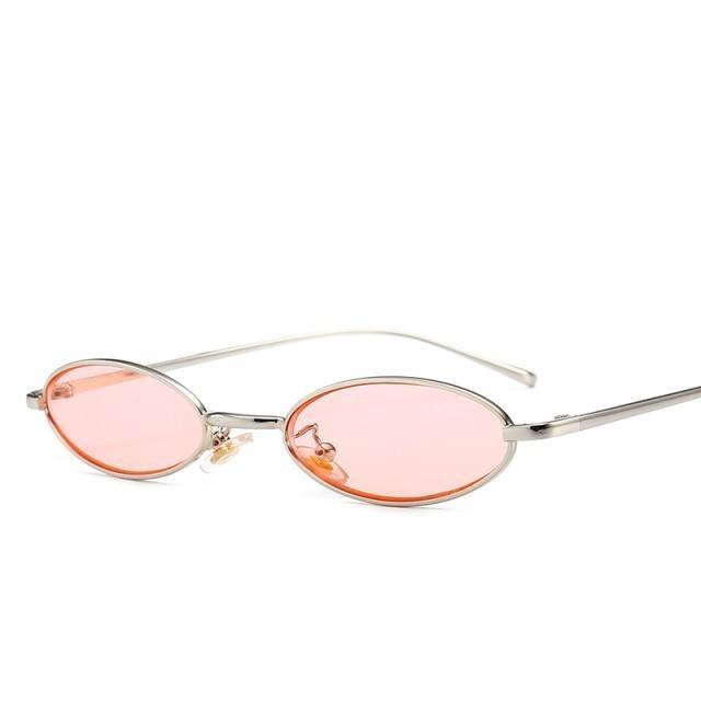 Retro Oval Sunglasses for Women – Small Metal Frame