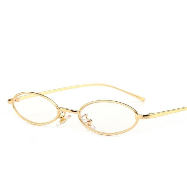 Retro Oval Sunglasses for Women – Small Metal Frame