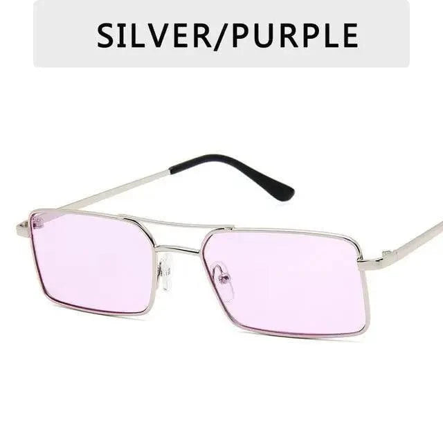 Vintage Metal Square UV400 Sunglasses for Women