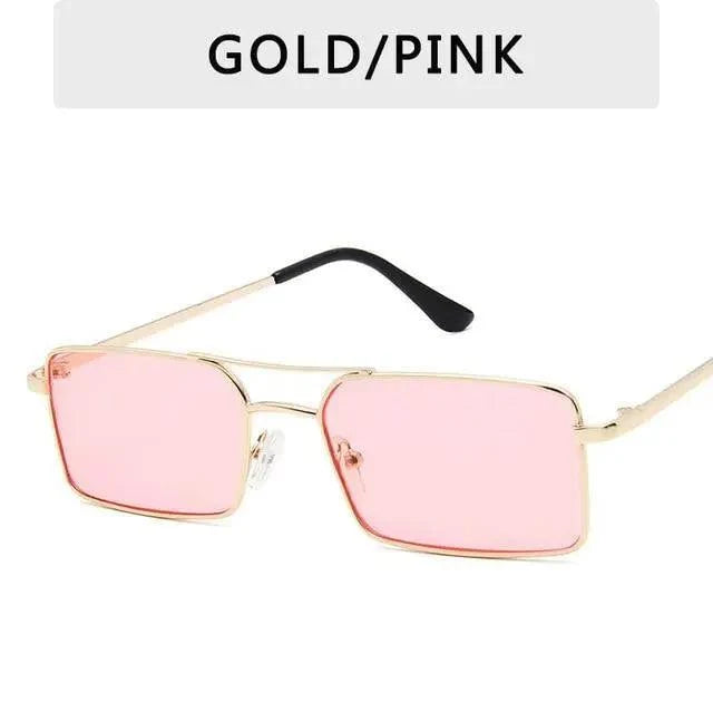 Vintage Metal Square UV400 Sunglasses for Women
