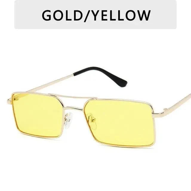 Vintage Metal Square UV400 Sunglasses for Women