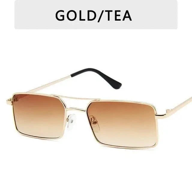 Vintage Metal Square UV400 Sunglasses for Women