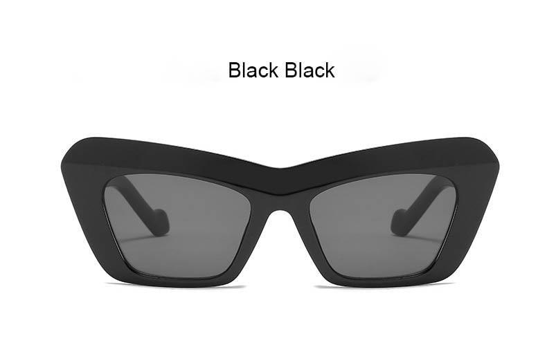 Vintage Blue Cat Eye Sunglasses – Oversized Square Frame Women's