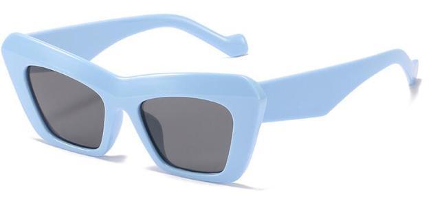 Vintage Blue Cat Eye Sunglasses – Oversized Square Frame Women's