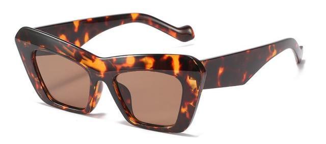 Vintage Blue Cat Eye Sunglasses – Oversized Square Frame Women's