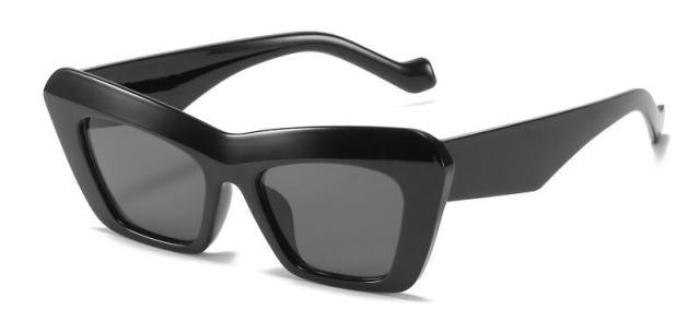 Vintage Blue Cat Eye Sunglasses – Oversized Square Frame Women's