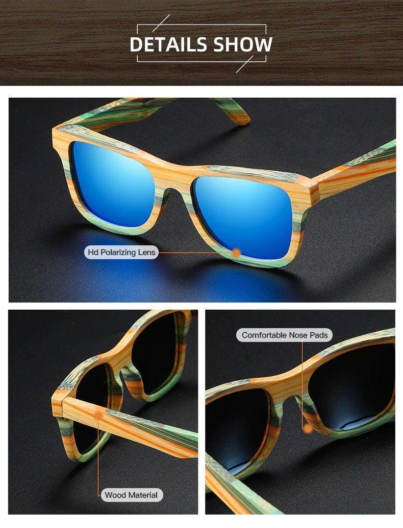 Vintage Wood Frame Polarized Sunglasses – Unisex Summer Style
